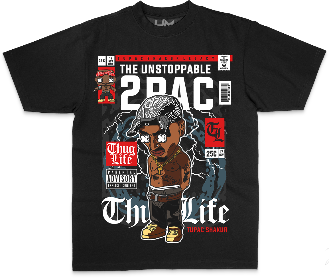 2 Pac Cartoon  Heavyweight & Oversized Shirt