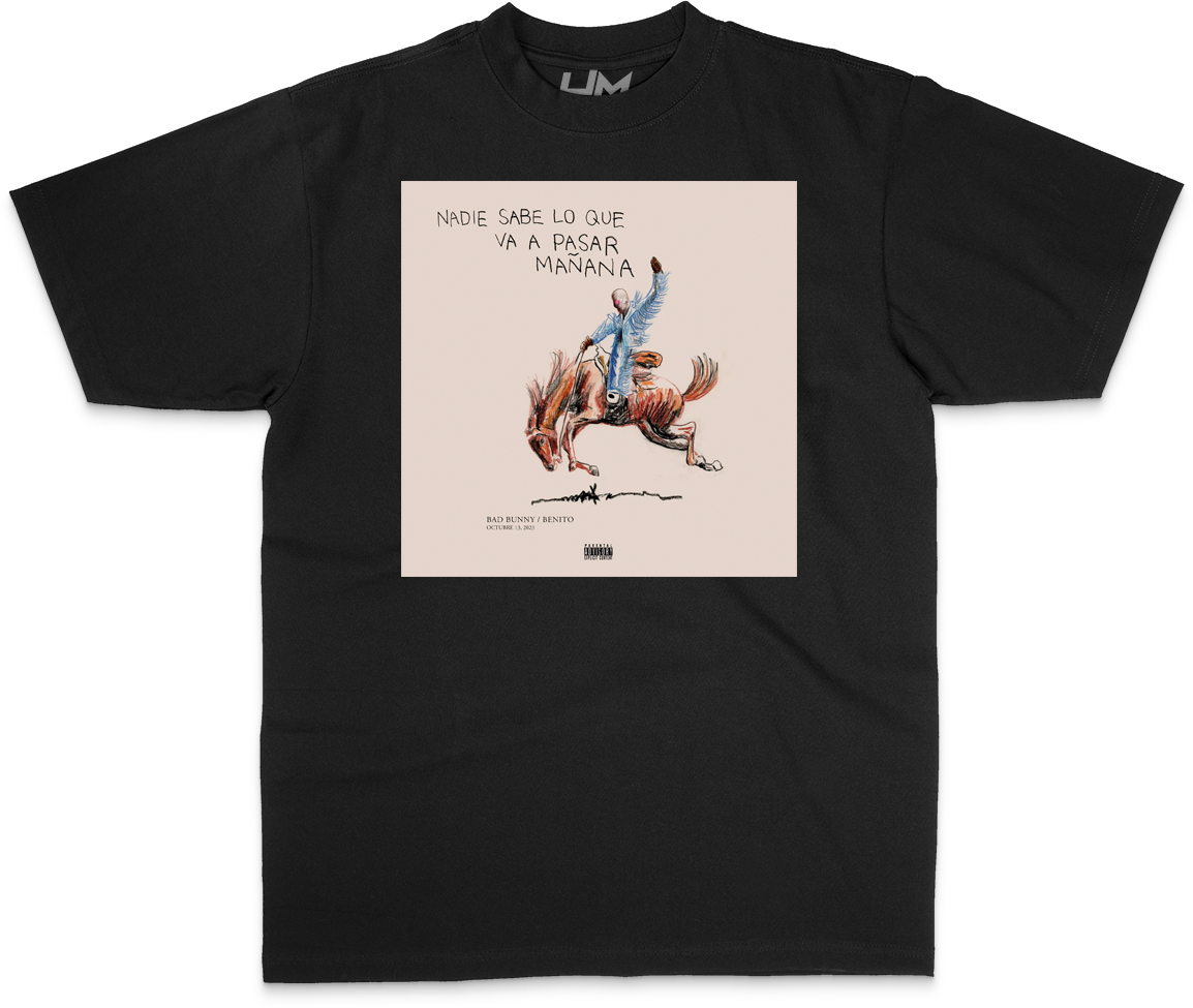 Nadie Sabe x Bad Bunny Album Black Heavyweight & Oversized Shirt